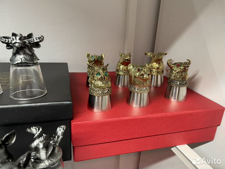 Рюмки стопки перевертыши бронза хрусталь