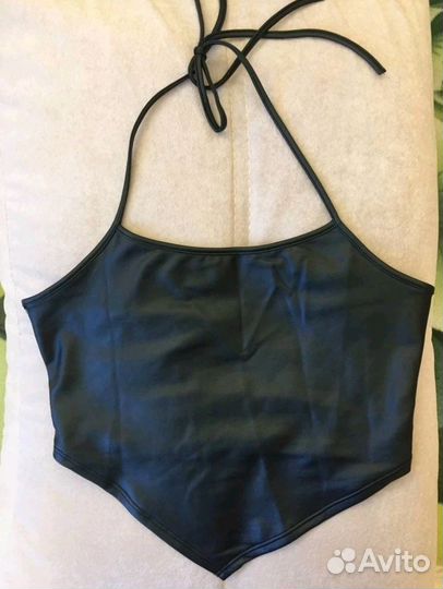 Кожаный топ халтер Shein 44 (S/M)