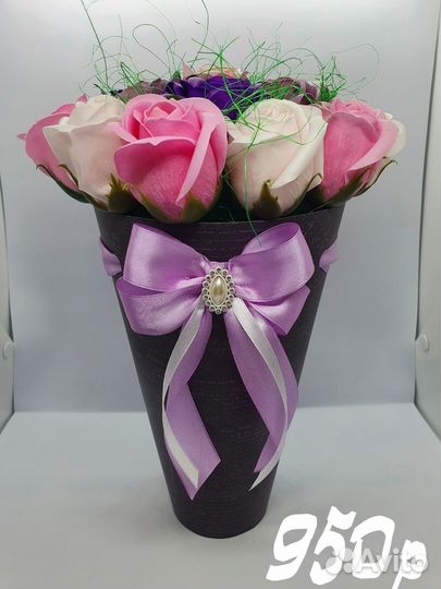Букет из мыльных роз