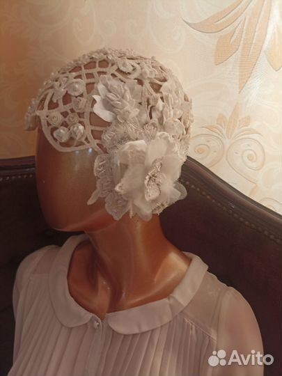 Шляпка невесты свадебная бохо этно чепец