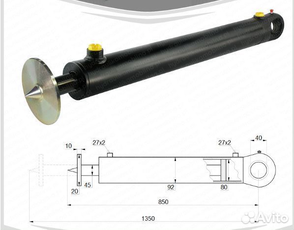 Гидравлический цилиндр двойного действия
