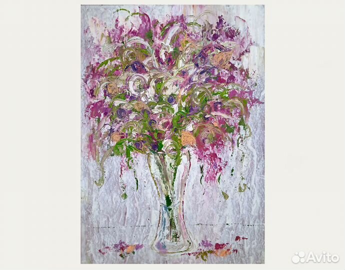 Картина маслом цветы 
