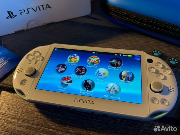 Sony PS Vita Slim Light Blue 128gb 7500 игр набор