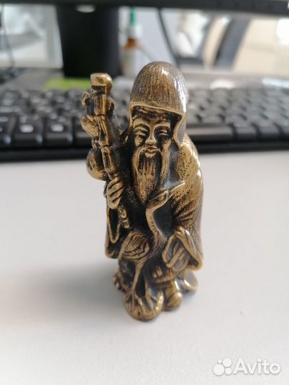Дзюродзин бронза нэцкэ 8 см тяжелый