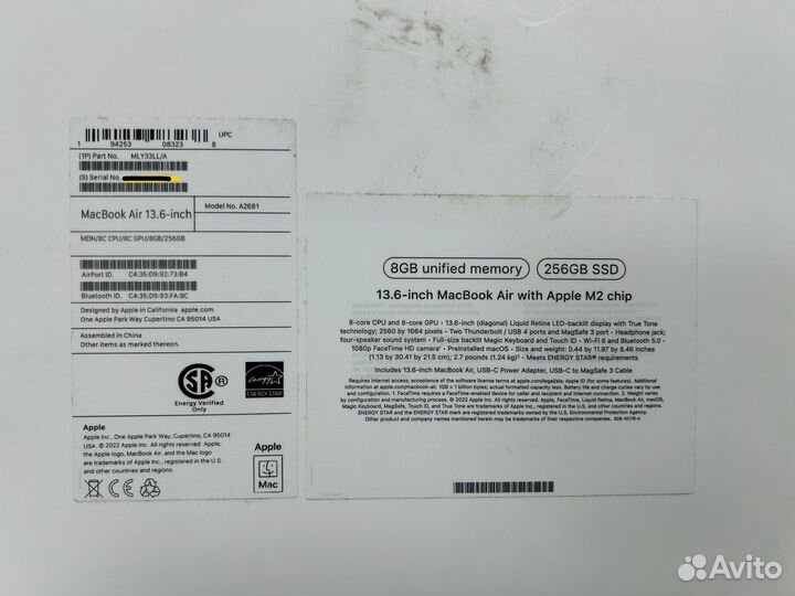 Apple MacBook Air 13 (2022) M2 8/256GB Midnight