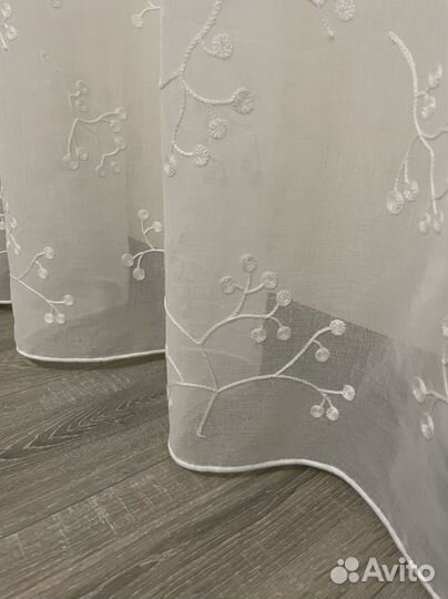 Готовый тюль белый