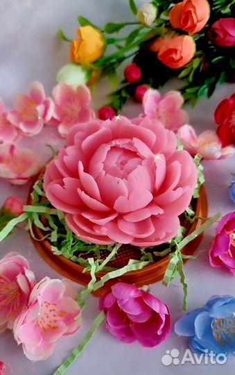 Нежный пион из мыла подарок для девушки