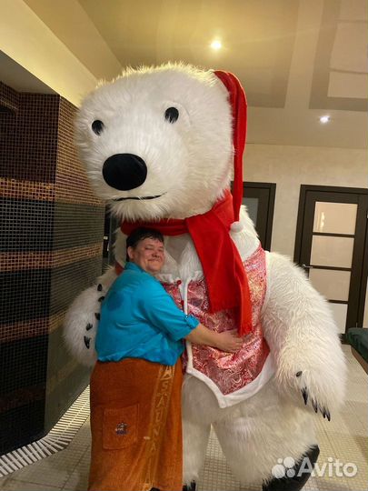 Ростовой костюм белого медведя, одежда
