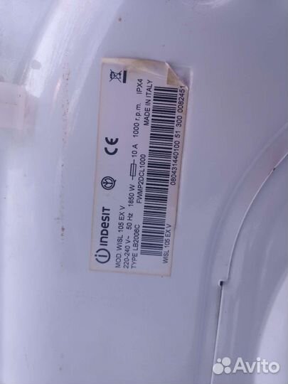 Стиральная машина indesit wisl105