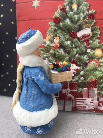 Ватная, елочная игрушка, ручной работы