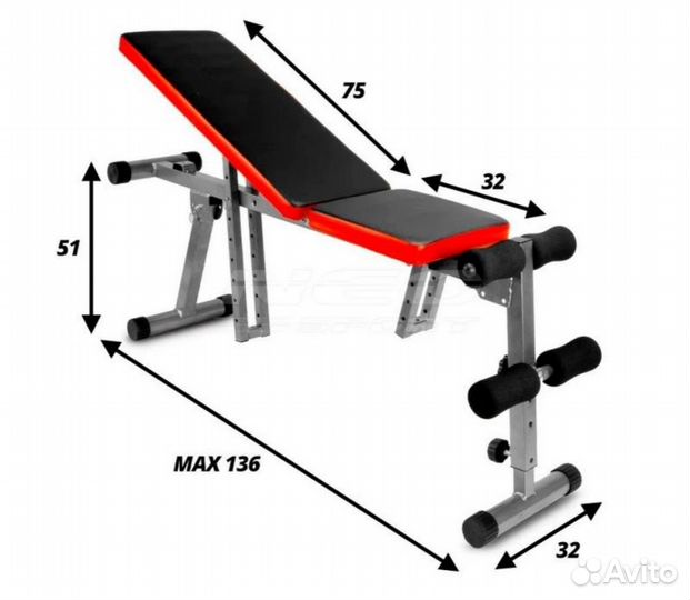 Силовая скамья 2в1 для жима и пресса