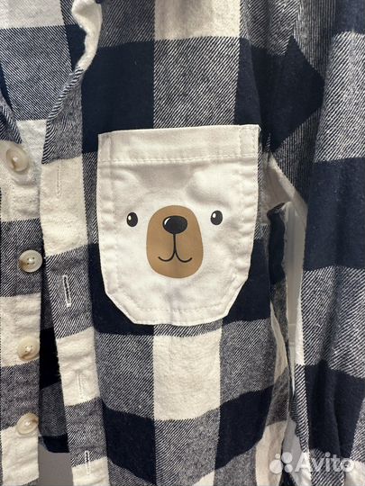 Рубашка в клетку для мальчика 92