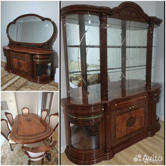 Гостиный гарнитур бу столы стулья комод горка