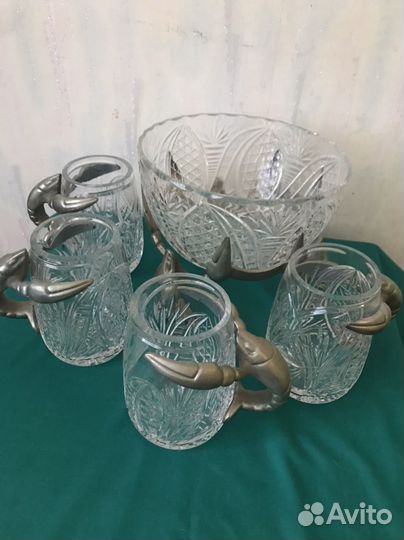 Набор пивной ваза и бокалы 