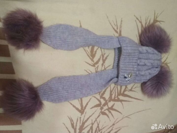 Шапка зимняя для девочки от 8-10 лет