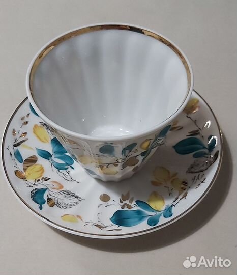 Чашка с блюдцем фарфор лфз