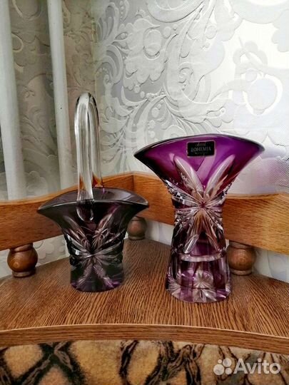 Ваза и конфетница богемия