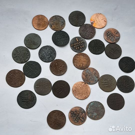 1 шиллинг Пруссия 18 век 1791 год 1810 год