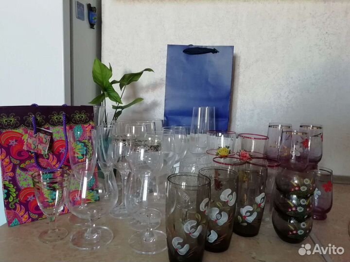 Бокалы, фужеры, стаканы, хрусталь