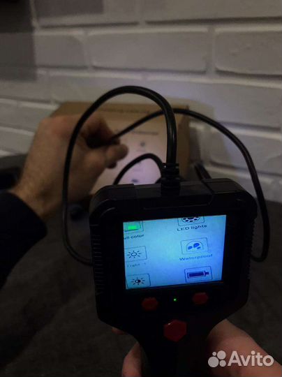 Камера эндоскоп с монитором HD жёсткий кабель 2м