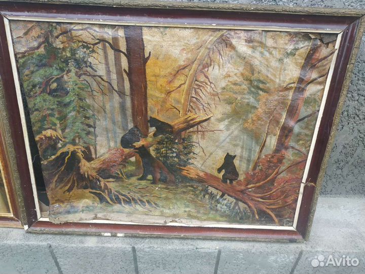 Картина маслом на холсте старинная