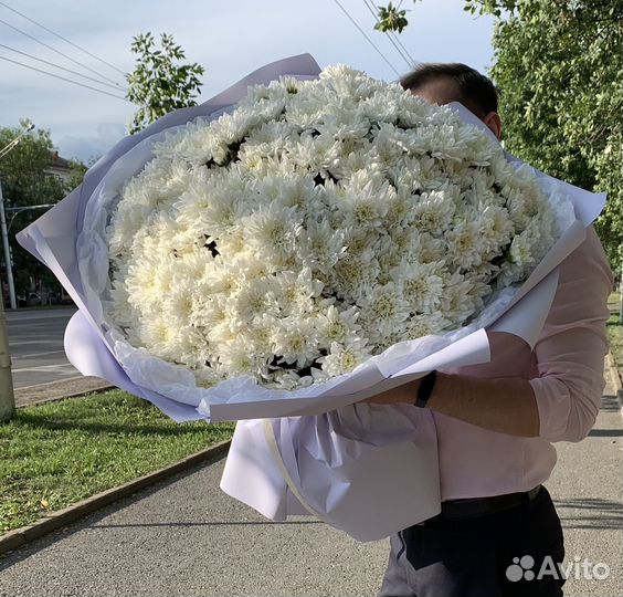 Гигантский букет хризантем