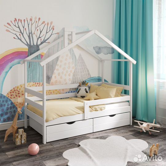 Кроватка MY place для малыша высокий борт берёзаТе