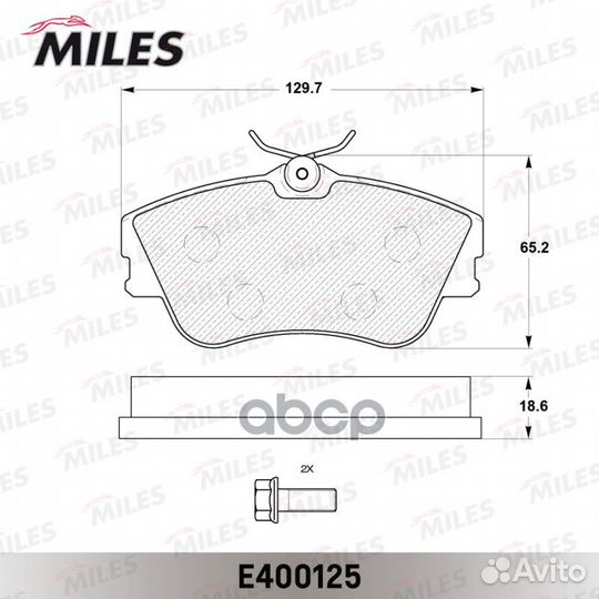 Колодки тормозные E400125 Miles