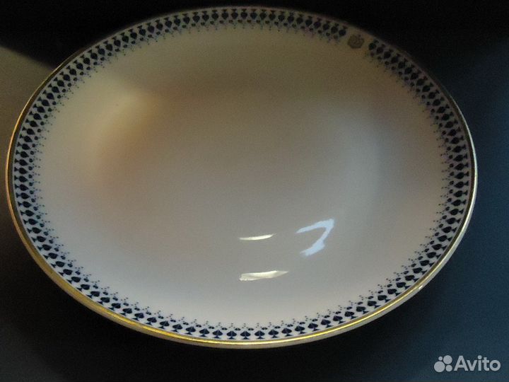 Антикварное блюдо, кобальт. Чехословакия
