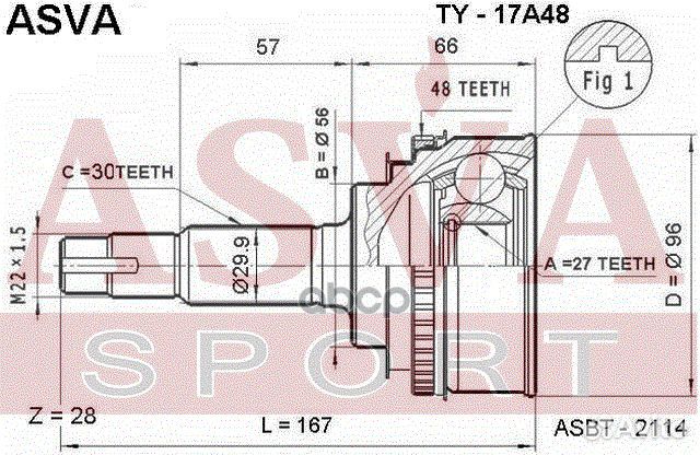 ШРУС внешний перед TY17A48 asva