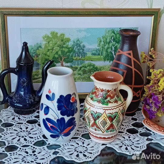 Керамика, фарфор, вазы, кувшины