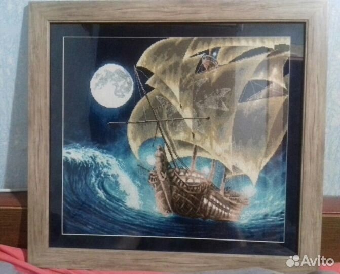 Картина. Корабль, море. Ручная работа