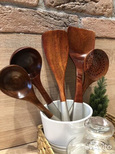 Набор кухонный дерево 5 предметов подарок 8 марта