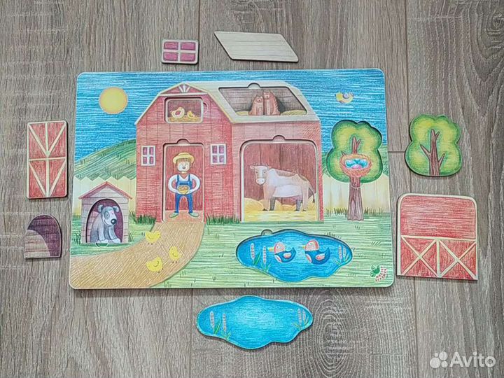 Деревянные пазлы вкладыши