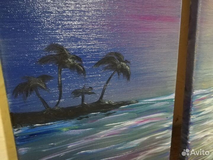 Картина маслом на 3 холстах