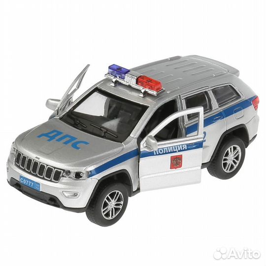 Машина Jeep Grand Cherokee Полиция 12см серебр мет. инерц (свет, звук) Технопарк cherokee-12slpol-SL