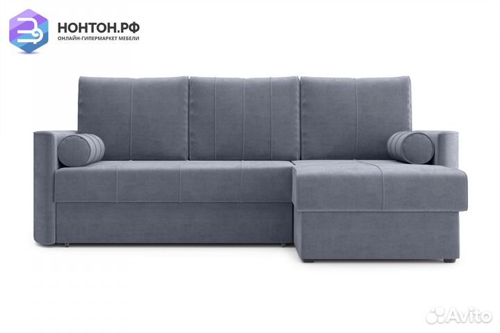 Диван угловой дельфин Колибри темно-серый