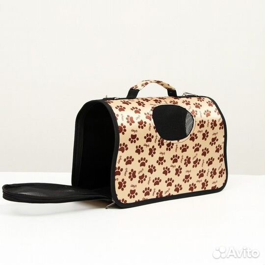 Сумка - переноска для животных 'Лапки Happy', беже