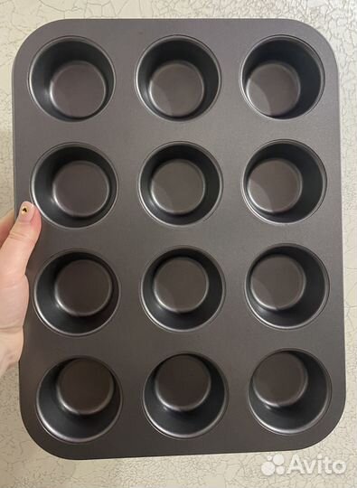 Форма для выпечки кексов+силиконовые формы 12 шт