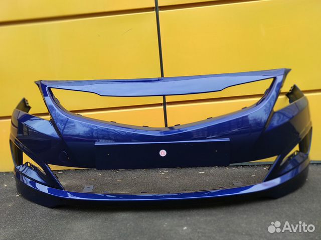 Бампер передний на Хёндай Солярис 14-17 синий