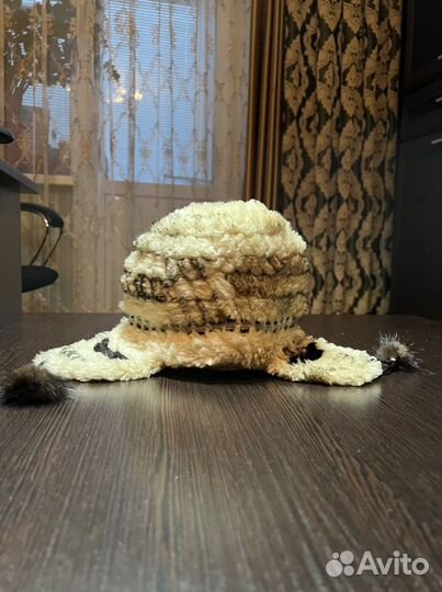 Шапка натуральный мех на вязке
