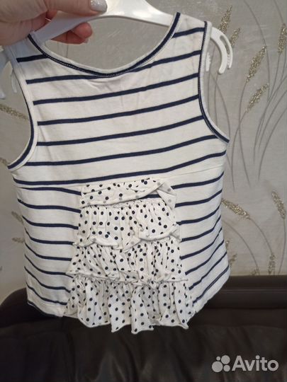 Футболки, и платья, вещи пакетом для девочки 86,92