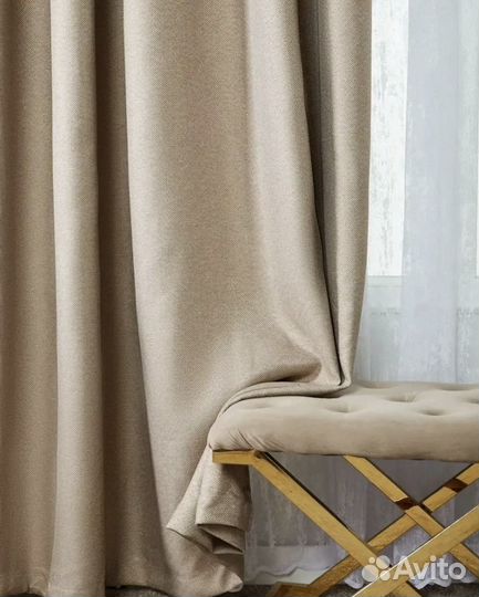 Шторы бежевые блэкаут рогожка икея леруа