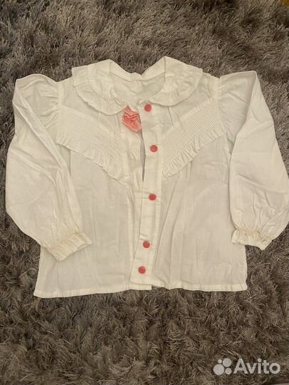 Белая блузка рубашка для девочки