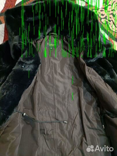 Шуба эко норка черная