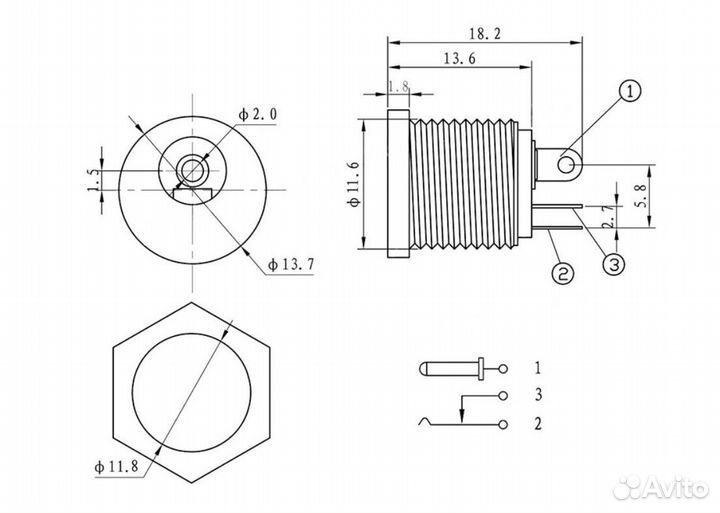 Гнездо ET DC-022