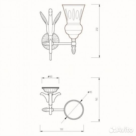 Стакан Migliore Luxor 26117 золото