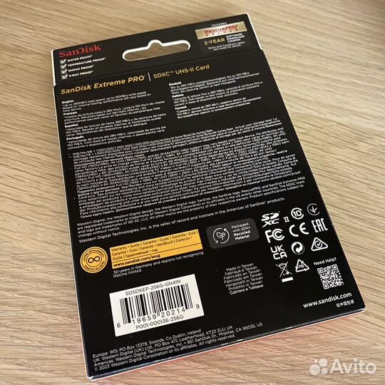 Карта памяти sdxc 256 gb UHS II 280 мб/с