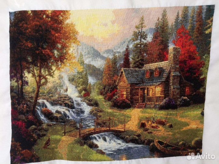 Горный пейзаж. Авторский набор для вышивки нитками