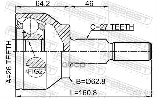 ШРУС ford focus III 11-14/kuga 13- нар. 2110-kugii